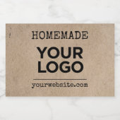 手作りのKrafrブラウン紙シンプルビジネスロゴ フードラベル (シングルラベル)