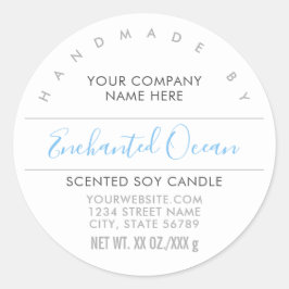 手作りろうそく又は石鹸ターコイズ製品ラベル ラウンドシール