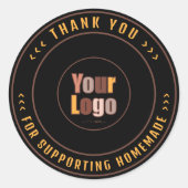 手作りをサポートしてくれてありがとう |スモールビジネス ラウンドシール (正面)