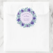 手作りアイテムラベル素朴アクアリース&パープル ラウンドシール (バッグ)