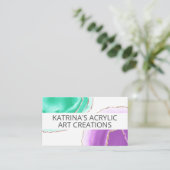 手作りアクリル樹脂アートデコーラー 名刺 (スタンド正面)