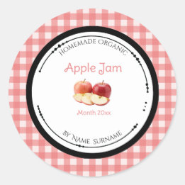 手作りアップルジャムラベルステッカー ラウンドシール