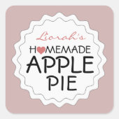 手作りアップルパイ溝付きエッジラベル付縁どき スクエアシール (正面)