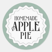 手作りアップルパイ溝付きエッジラベル付縁どき ラウンドシール (正面)