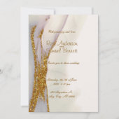 手作りアルコールインクグリッター結婚式招待状 招待状 (正面)