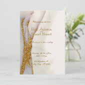 手作りアルコールインクグリッター結婚式招待状 招待状 (スタンド正面)