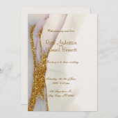 手作りアルコールインクグリッター結婚式招待状 招待状 (正面/裏面)