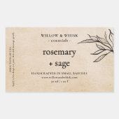 手作りアロマセラピーエッセンシャル油クラフトリーフ 長方形シール (正面)