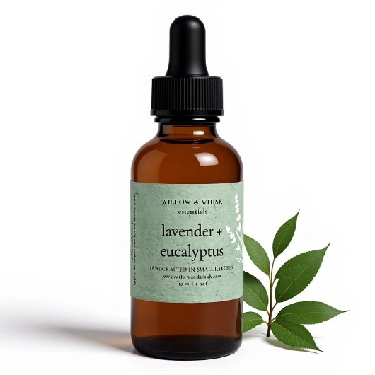 手作りアロマセラピーエッセンシャル油セージグリーン 長方形シール