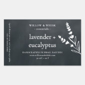 手作りアロマセラピーエッセンシャル油白黒 長方形シール (正面)