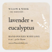 手作りアーツキャンドル製品包装ボタニック スクエアシール (正面)