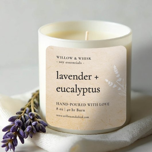 手作りアーツキャンドル製品包装ボタニック スクエアシール