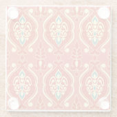 手作りイカット：エスニックボホ生地 ガラスコースター (裏面)