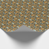 手作りイカット:民族織物パターン ラッピングペーパー (角)