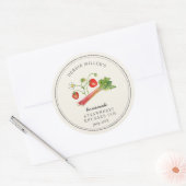 手作りイチゴとルバーブのジャム瓶 ラウンドシール (封筒)