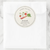 手作りイチゴとルバーブのジャム瓶 ラウンドシール (バッグ)