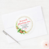 手作りイチゴジャムの缶詰ラベル ラウンドシール (封筒)