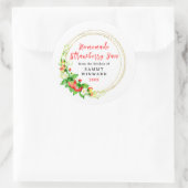 手作りイチゴジャムの缶詰ラベル ラウンドシール (バッグ)