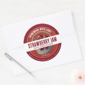手作りイチゴジャム丸型ステッカー ラウンドシール (封筒)