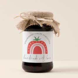 手作りイチゴジャム レインボーネーム スクエアシール