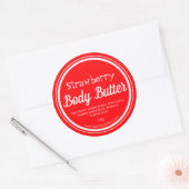 手作りイチゴ体バター用ステッカーラベル ラウンドシール (封筒)