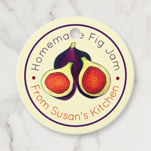 手作りイチジクジャムゼリーが缶詰のイチジクを保存 フェイバータグ (正面)