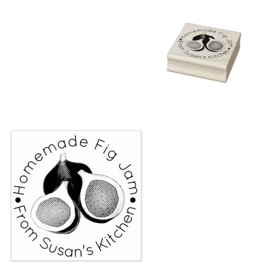 手作りイチジクジャムゼリーが缶詰のイチジクを保存 ラバースタンプ (押印)