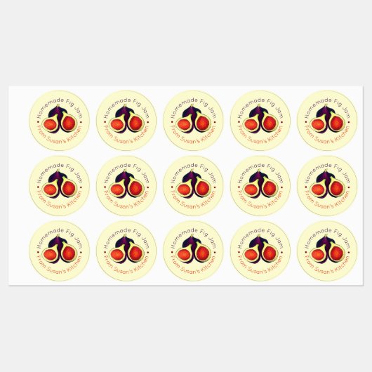 手作りイチジクジャムゼリーが缶詰のイチジクを保存 ラベル (シート)