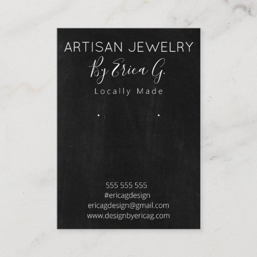 手作りイヤリングジュエリー製品表示カード 名刺 (正面)