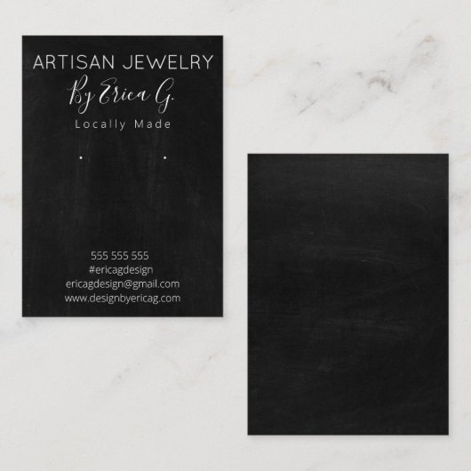 手作りイヤリングジュエリー製品表示カード 名刺 (正面/裏面)