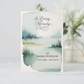 手作りウォーターカラーミニマリスト葬儀招待状 招待状 (スタンド正面)