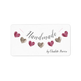 手作りウール編みハートラベル ラベル