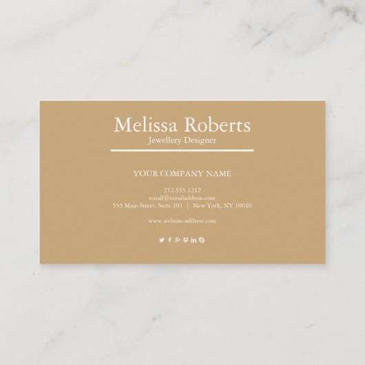 手作りエレガントジュエリーまたはジュエリー設計者 名刺 (裏面)