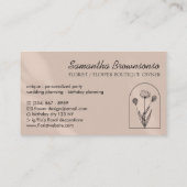 手作りエレガントボタニックラインアートロゴモノグラム 名刺 (裏面)