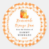 手作りオレンジジャムの缶詰ラベル ラウンドシール (正面)