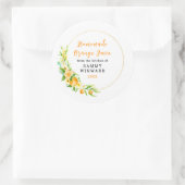 手作りオレンジジュースの缶詰ラベル ラウンドシール (バッグ)