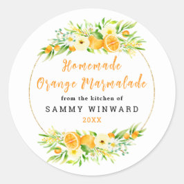手作りオレンジマーマレード缶詰ラベル ラウンドシール