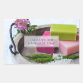 手作りオーガニックの天然石けんメーカー製品ラベル 長方形シール (正面)