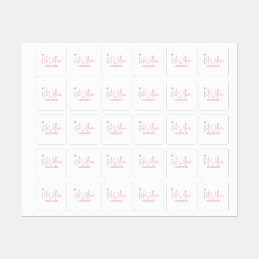 手作りカスタムアイテム用のピンクウェアのラベル ラベル (シート)