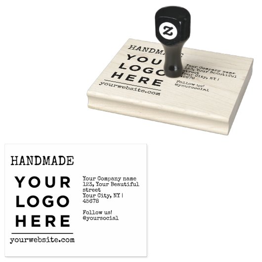 手作りカスタムビジネスロゴ差出人住所 ラバースタンプ (押印)