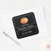 手作りカボチャのバタースクエアラベルブラック スクエアシール (封筒)