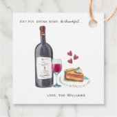 手作りカボチャパイ |感謝祭メッセージカード フェイバータグ (裏面)