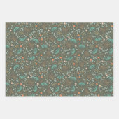 手作りカラフルのクリスマスフローラ花 ラッピングペーパーシート (正面3)