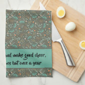 手作りカラフルのクリスマスフローラ キッチンタオル (四つ折り)