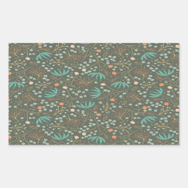 手作りカラフルのクリスマスフローラ 長方形シール