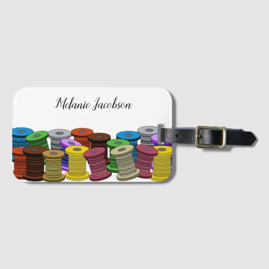手作りカラフルのシームレスキルター裁縫 ラゲッジタグ (正面横)