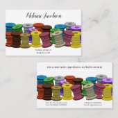 手作りカラフルのシームレスキルター裁縫 名刺 (正面/裏面)