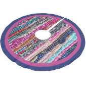 手作りカラフルのブラジルの織物のラグのクリスマス ブラッシュドポリエステルツリースカート (アングル)