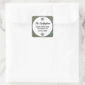 手作りカラフルクリスマスフローラ差出人住所 スクエアシール (バッグ)