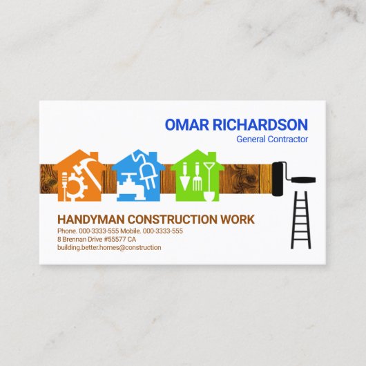 手作りカラフルツールのホーム画家 名刺 (正面)